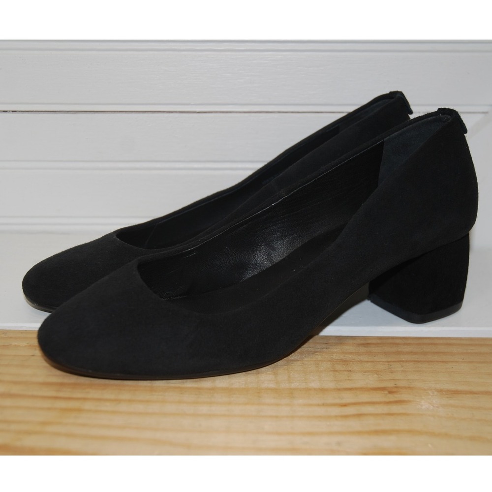 Black suede Kate Spade‎ New York chunky heel pumps shoes size 6 1/2M womens